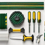 Various heber bufftech fencing materials neatly arranged