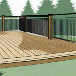 A trex deck in the process of being installed in a lush