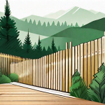 A scenic heber landscape with various cedar fence materials neatly arranged in the foreground